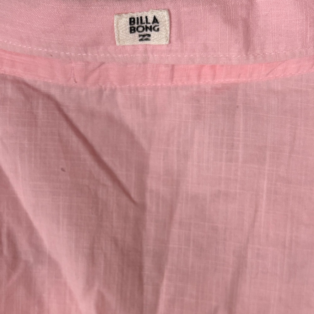New NWT Women's Billabong Hawaiian Daze Top Rolled Pink Blush Sheer Size L - Picture 6 of 9